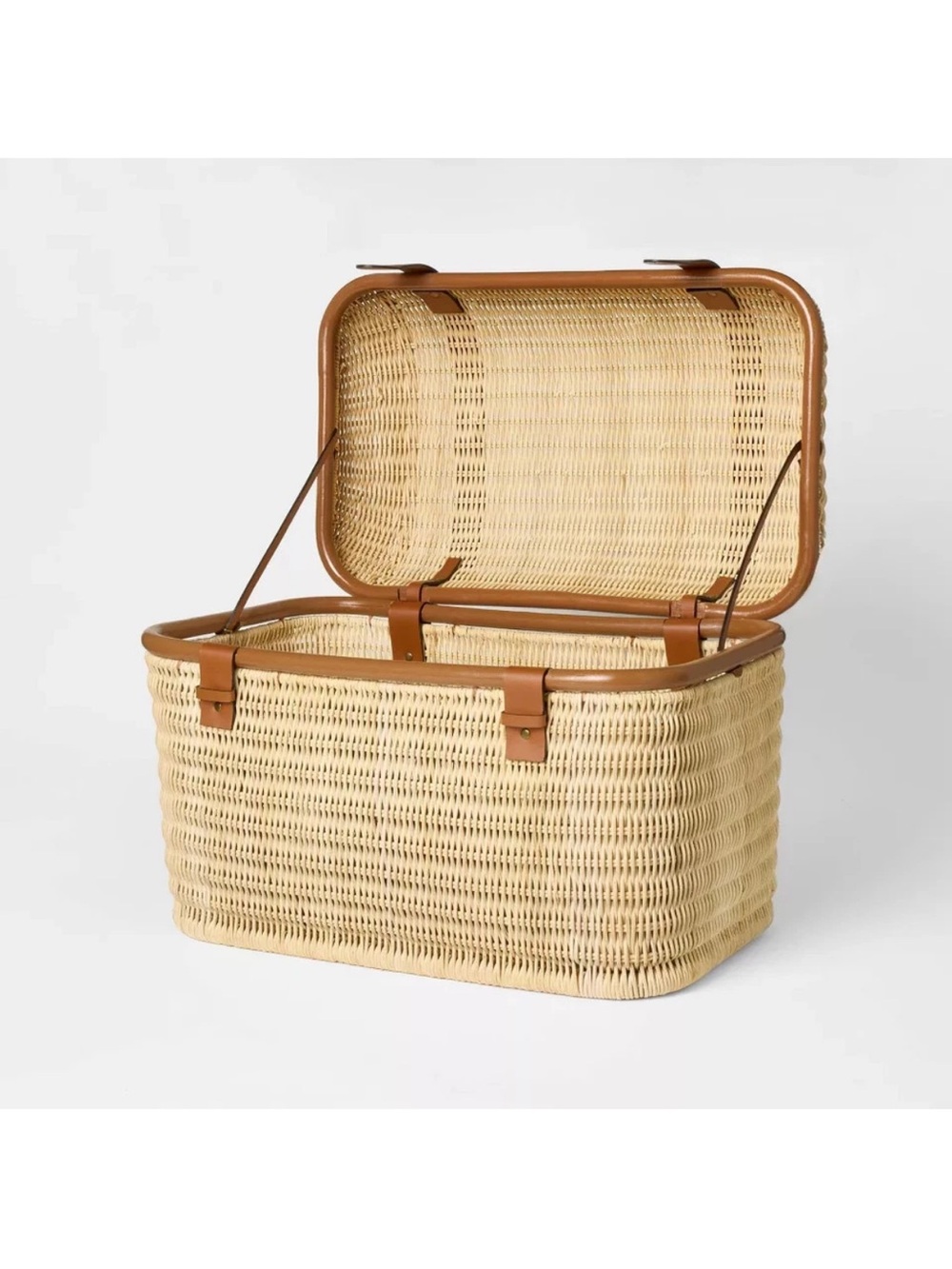 21" Woven Rattan Storage Trunk Brown - Threshold™ designed with Studio McGee - Picture 3 of 8